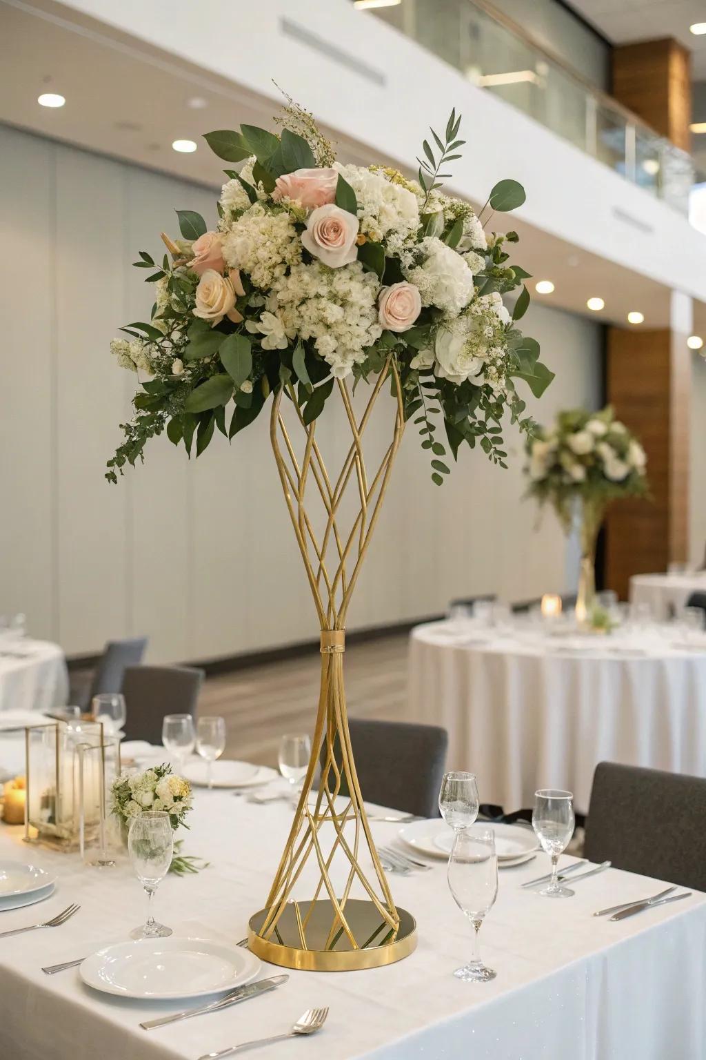 Shimmering stands offer opulence and modern elegance