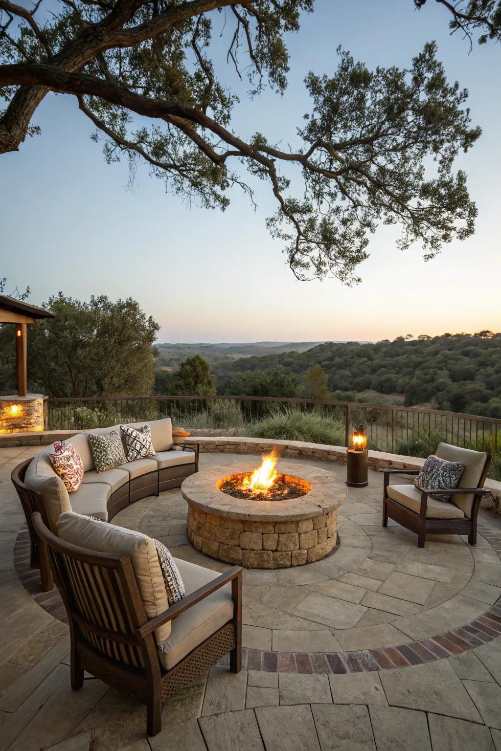 Fire elements contribute warmth and ambiance to any patio setting.