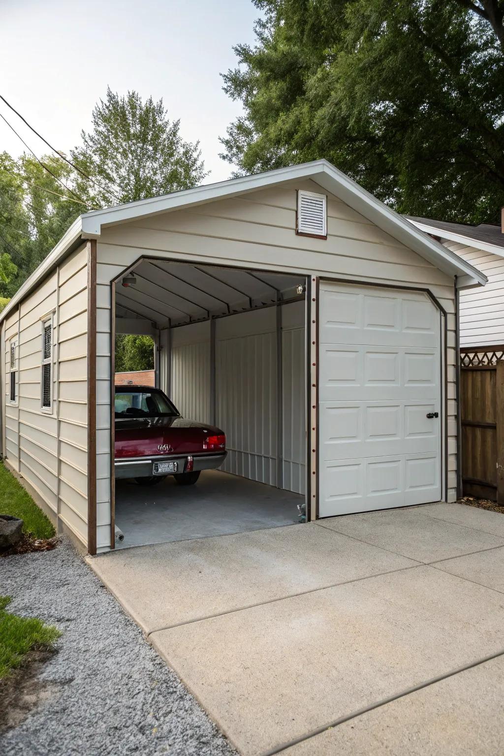 Transform your carport into a secure, garage-inspired enclosure.