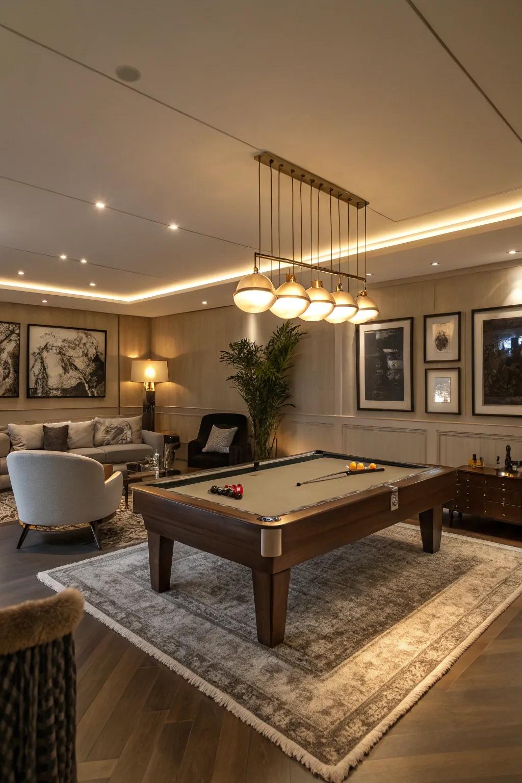 Gather friends for amiable rivalry around an elegant pool table.