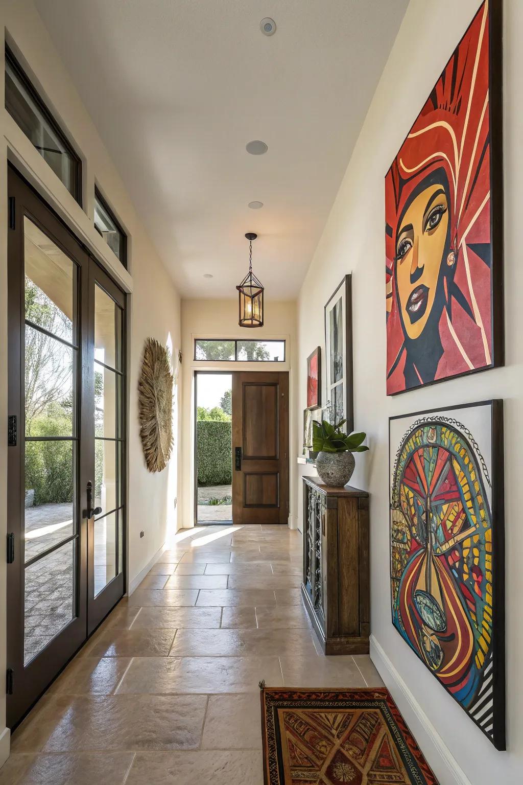 Artwork infuses personality and flair into your entryway.