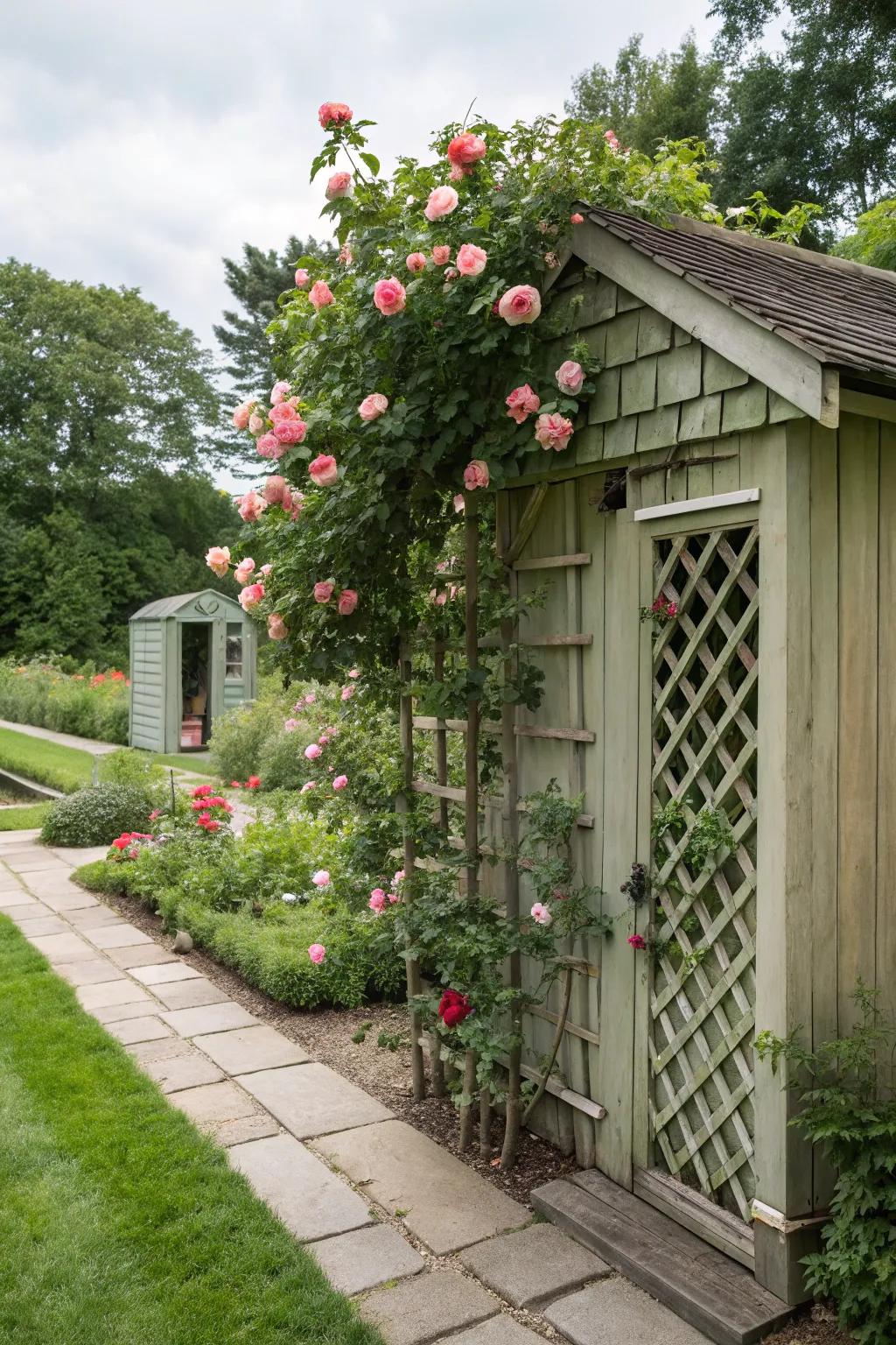 A trellis bestows an element of elegance and allure.