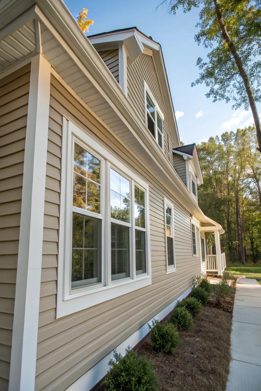Graded frames add dimension and visual interest to windows.