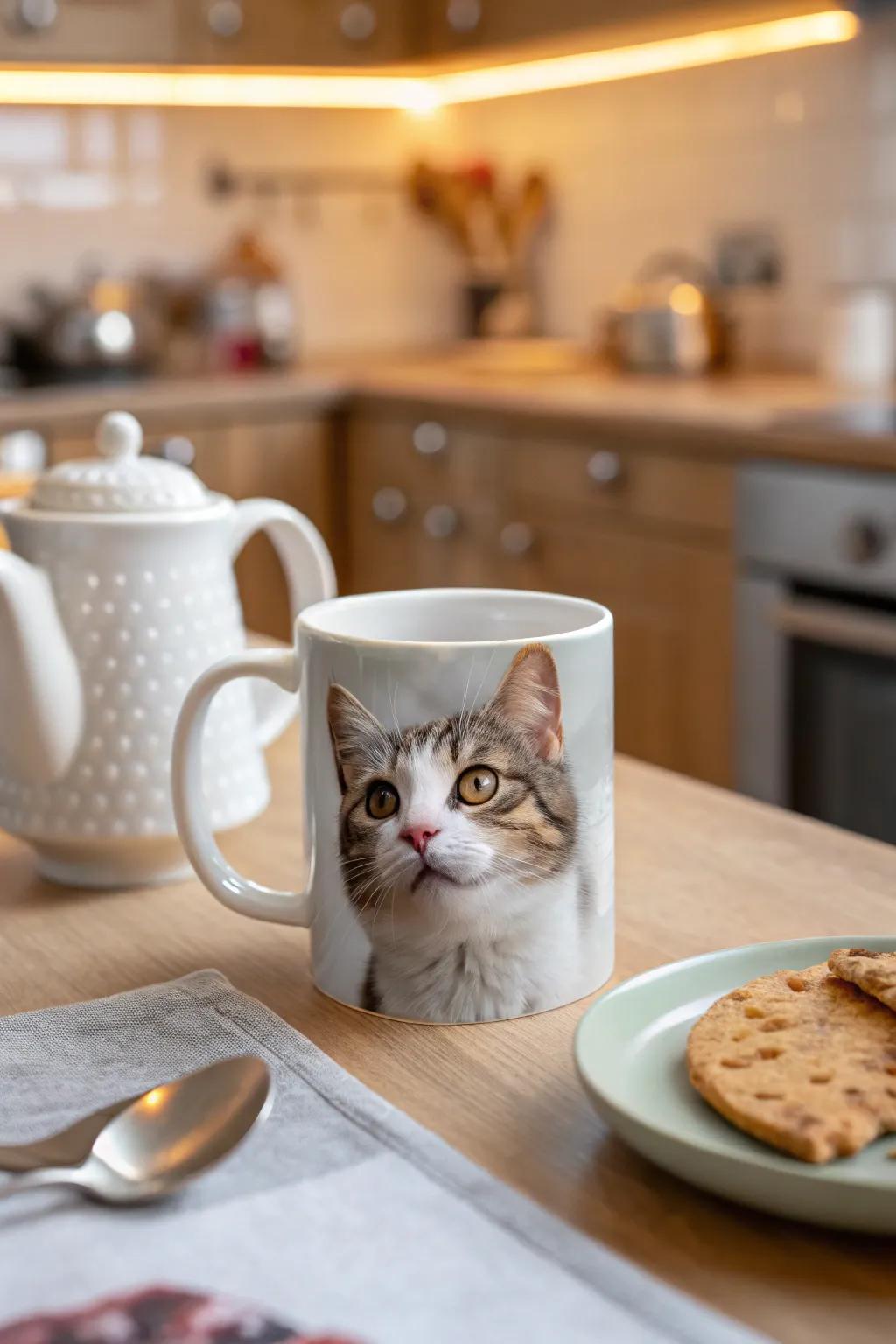 A personalized facial mug that features your beloved pet's face.