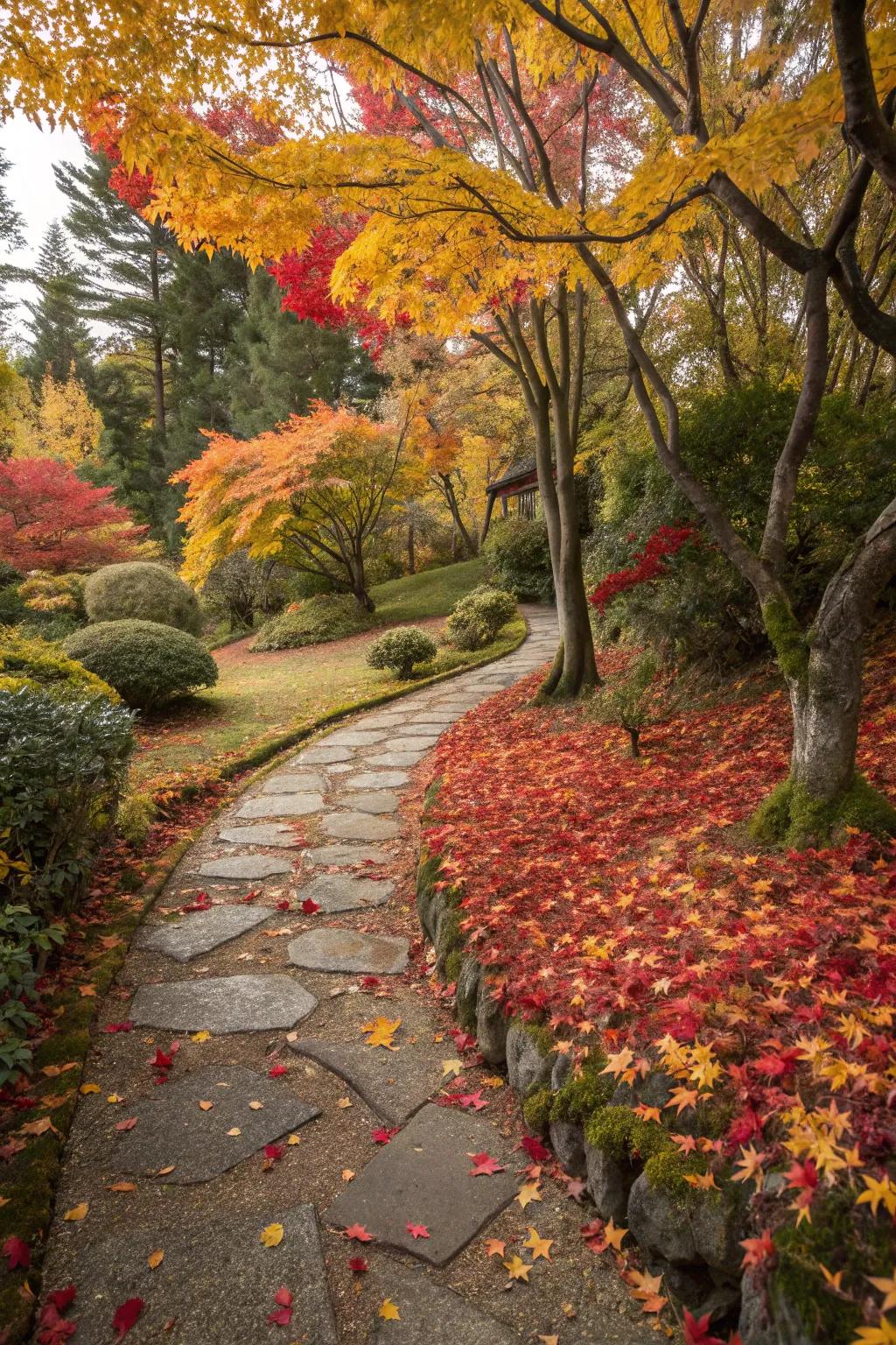 A layer of foliage imparts countryside charm.