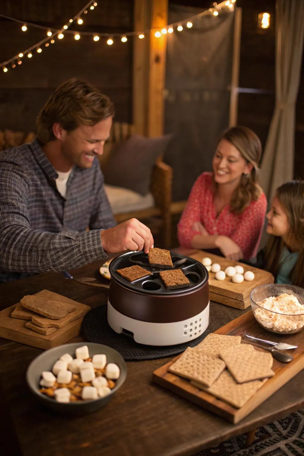 Relish fireside pleasures inside with an electric s'mores gadget.