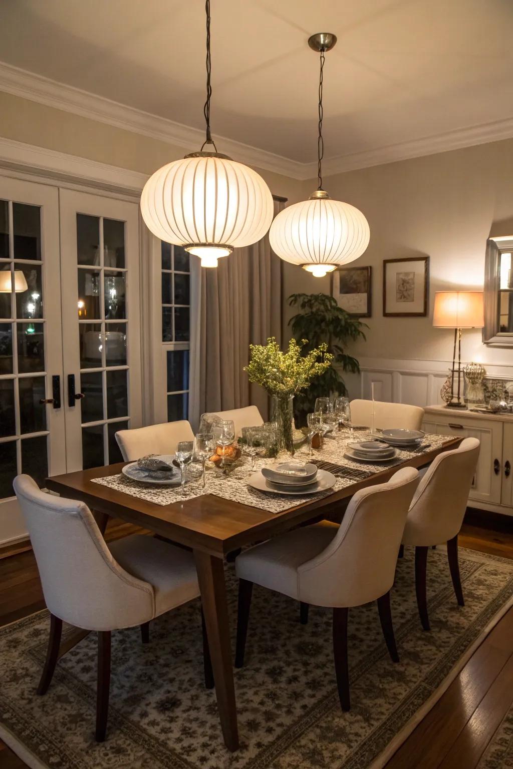 Dairy glass pendants give any room a nostalgic and elegant touch.