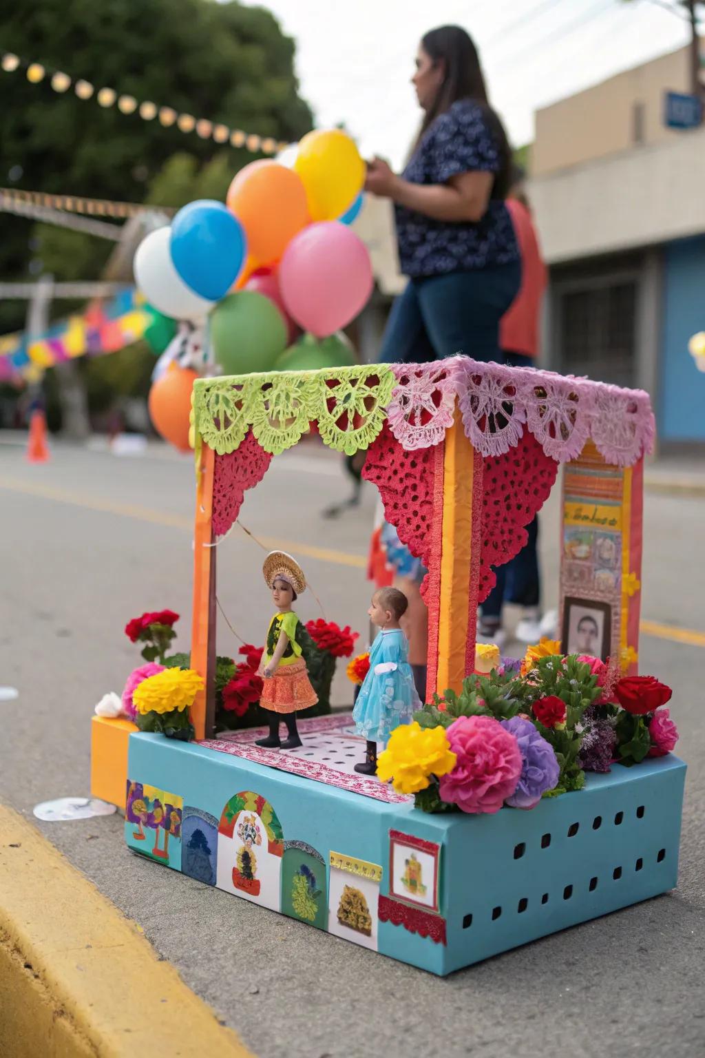 A charming small-scale party procession vehicle.