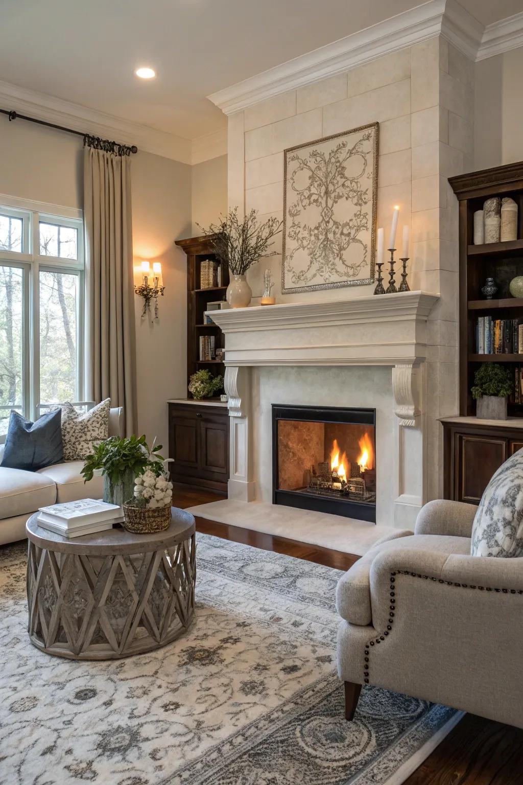 Understated trim permits other room features to take precedence.