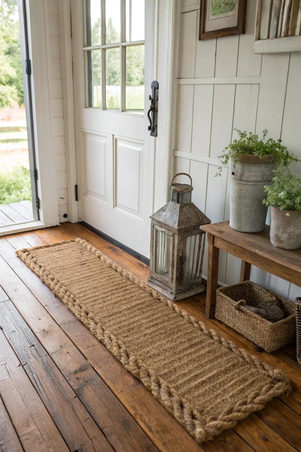Textured floor coverings foster a comfortable setting.