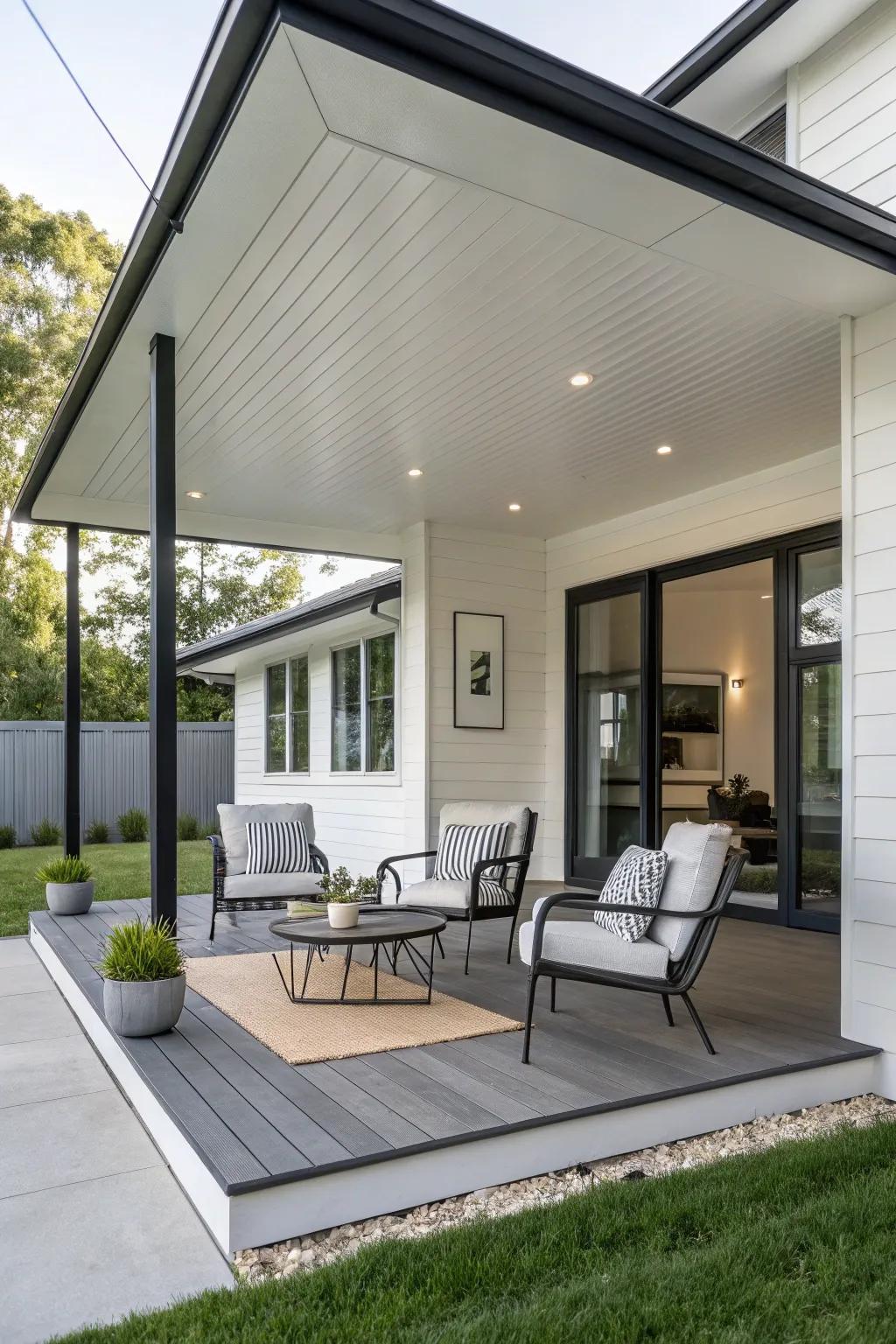 A flat roof perfectly complements a modern aesthetic, offering clean lines and simplicity.