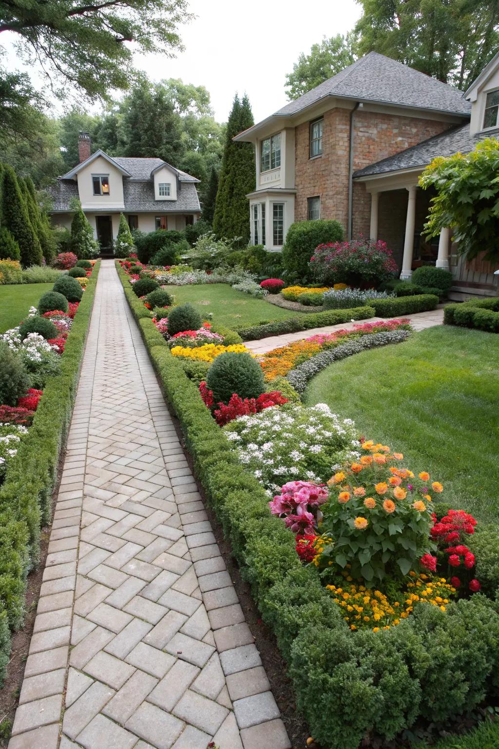 Achieve harmony in your garden by blending symmetrical and asymmetrical designs.