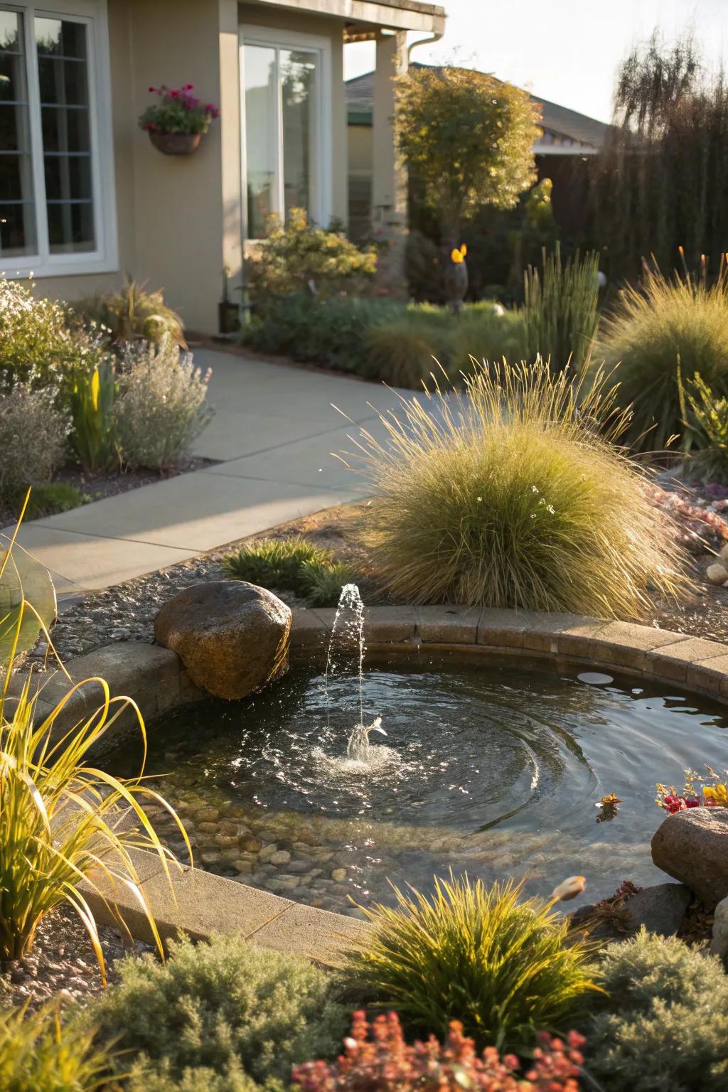 Aquatic features offer serenity and entice wildlife.