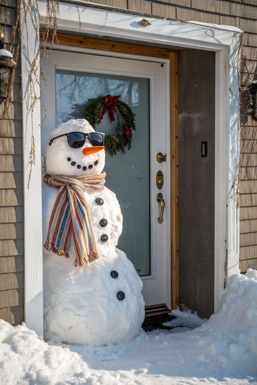 A snowman snapshot locus on your portal for an amusing and interactive Christmas adornment.