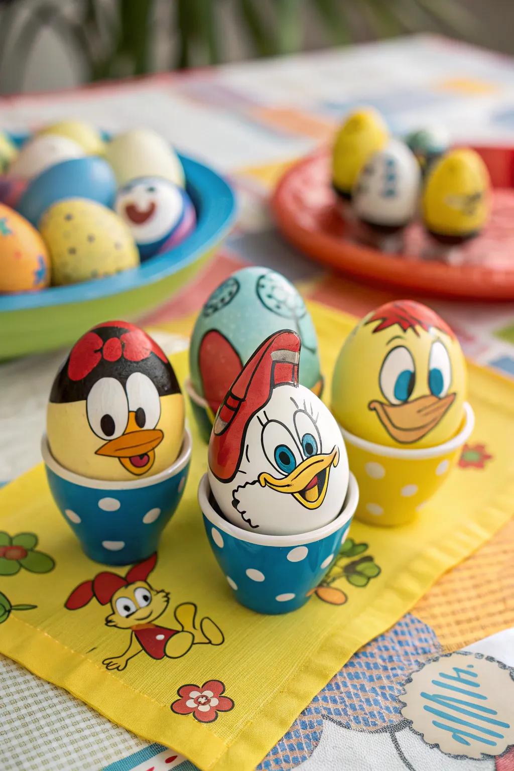 Animated character eggs all set for their moment.