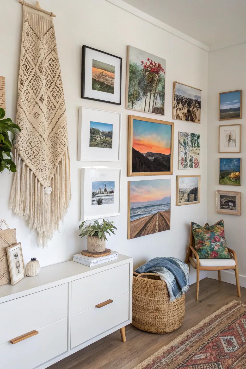 Deepen your showcase through mixed mediums.