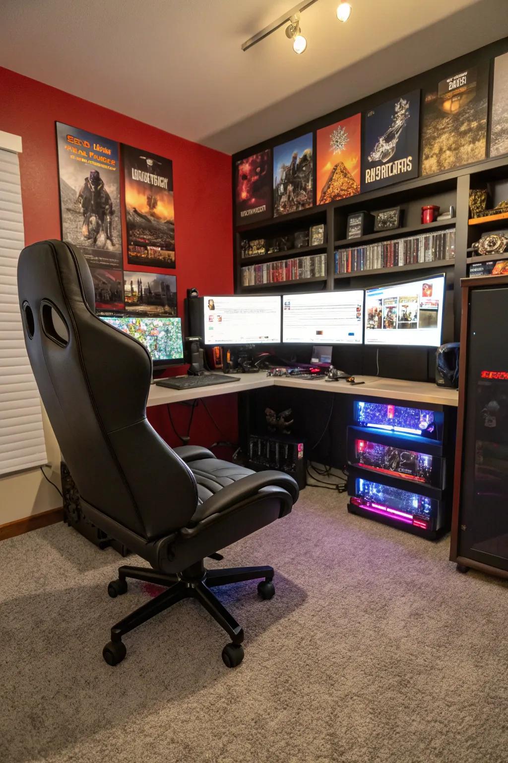 Revolving seats provide adaptability for vibrant game room environments.