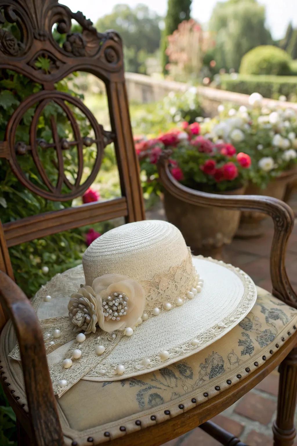 Old-world allure with lace and gemstones for everlasting grace.