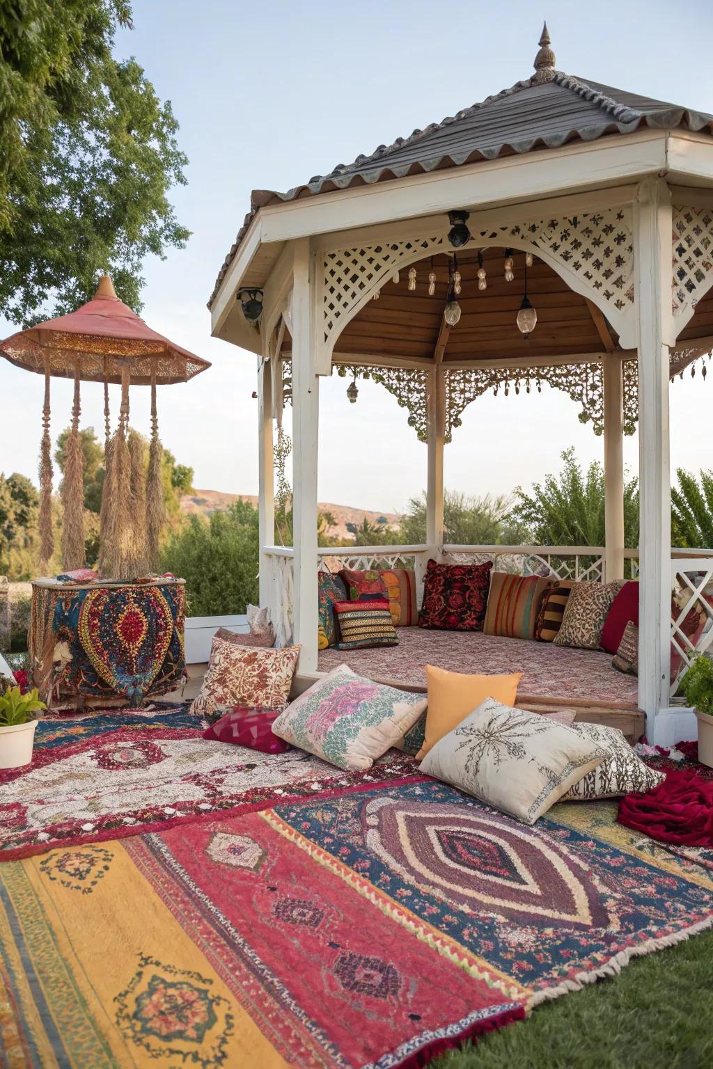 Bohemian decor adds a vibrant burst of color and creativity.