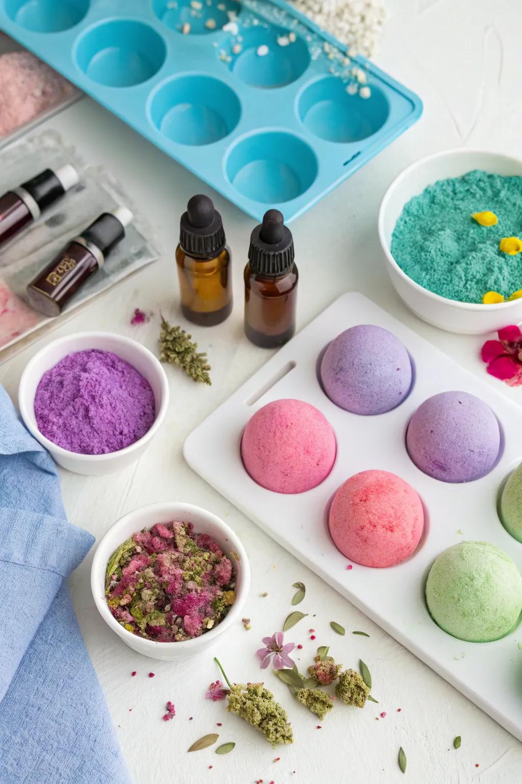 Craft your unique fizzing bath orbs for an enjoyable and aromatic takeaway.