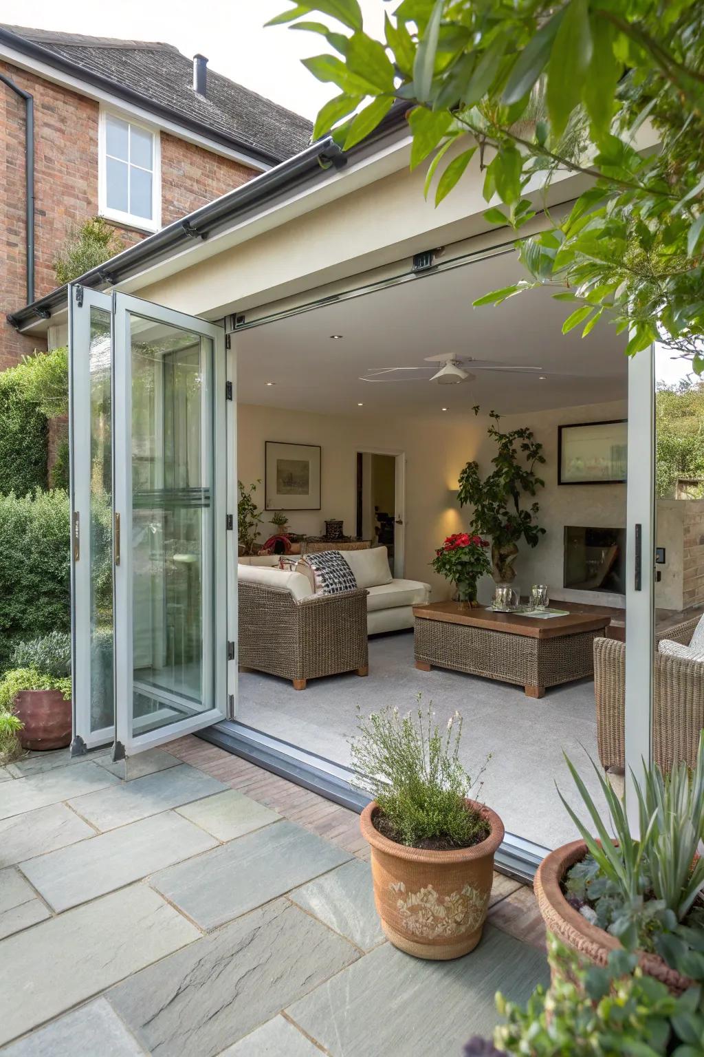An attractive veranda space easily joined to the interior.