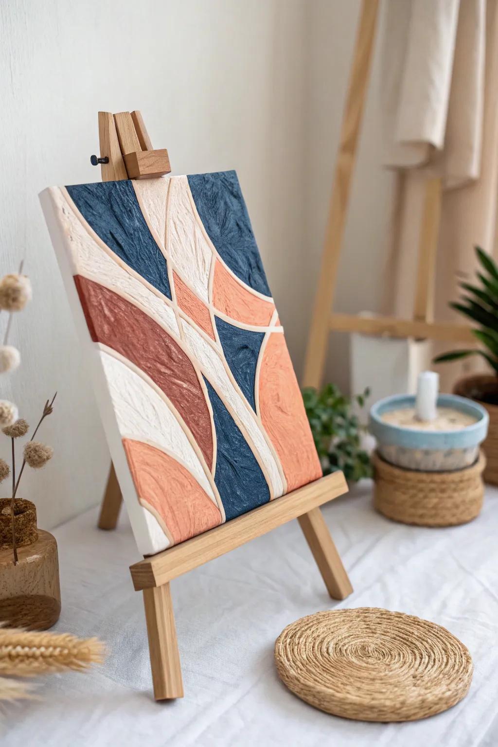 Revolutionize your creativity with crafting glue applicator painting: a fusion of texture and bold colors for a distinctive contemporary art piece.