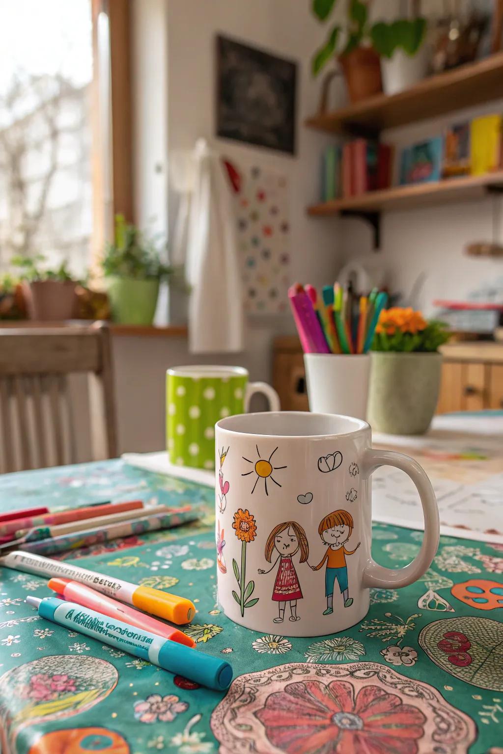 A mug that captures the innocence and creativity of grandchildren.