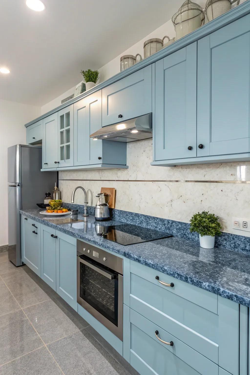 Sky granite countertops bring unique patterns and color to your kitchen.
