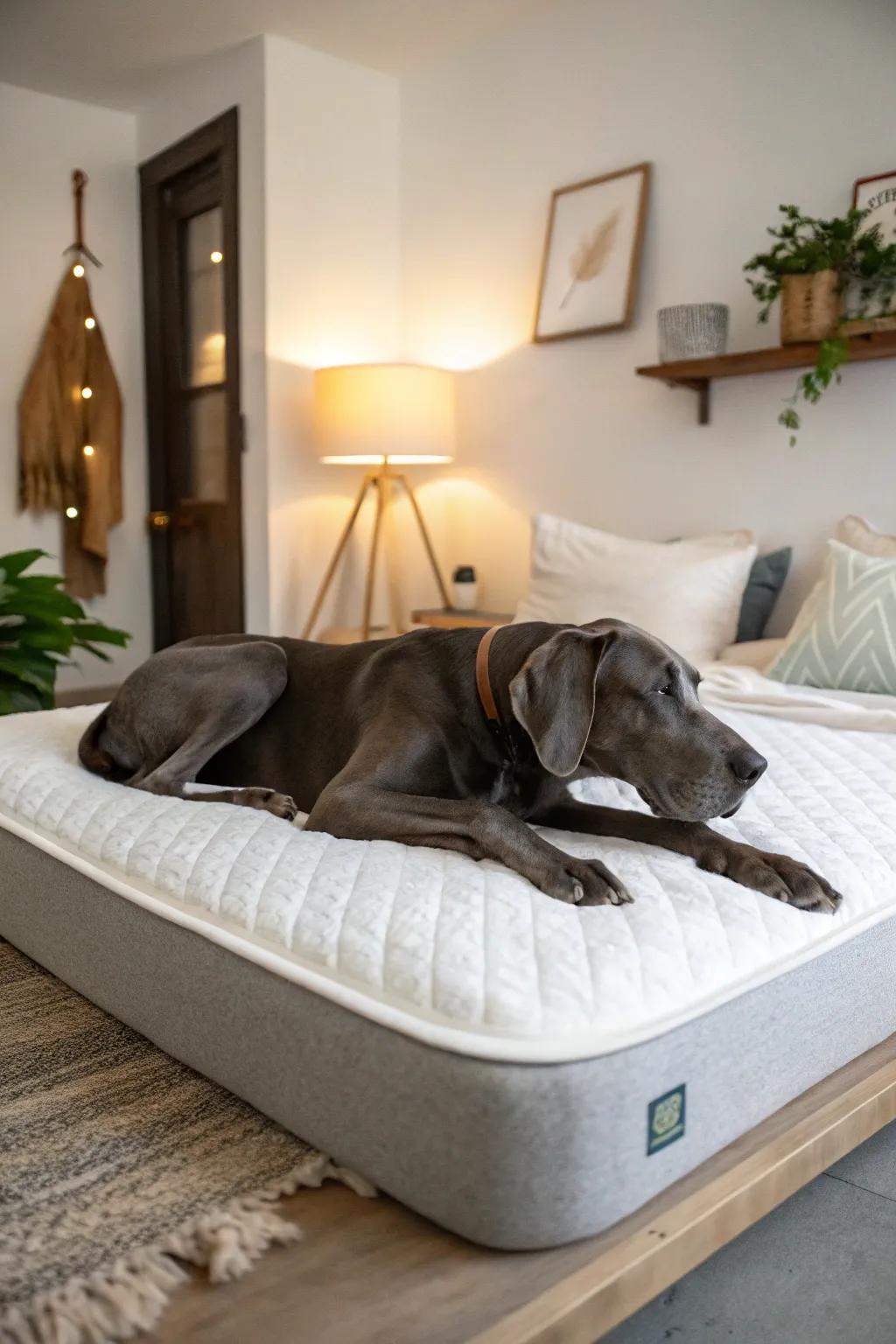 Memory foam beds afford unmatched support for your Great Dane's peaceful sleep.