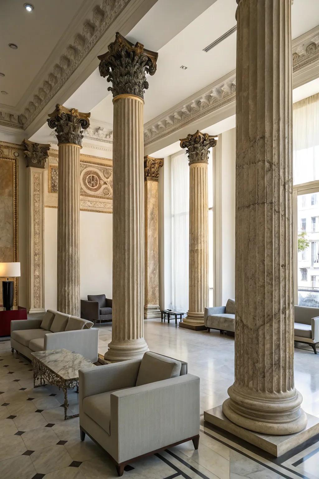 Intermixing traditional and modern elements crafts a vibrant Hellenic-inspired space.