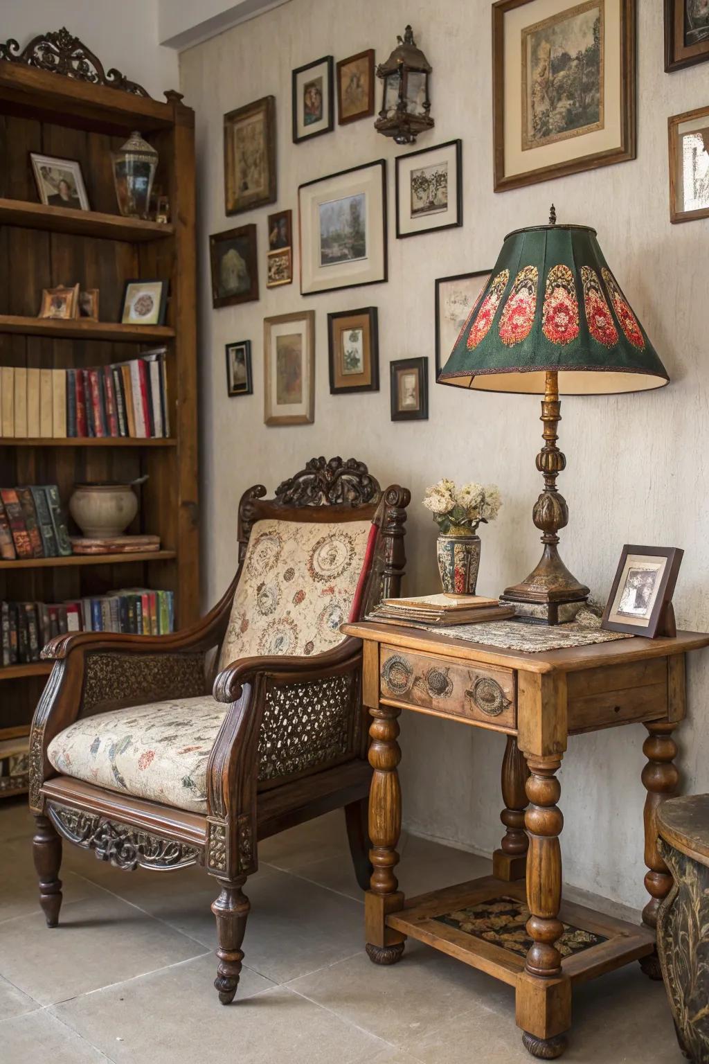 Diverse decor elements bring character and appeal.