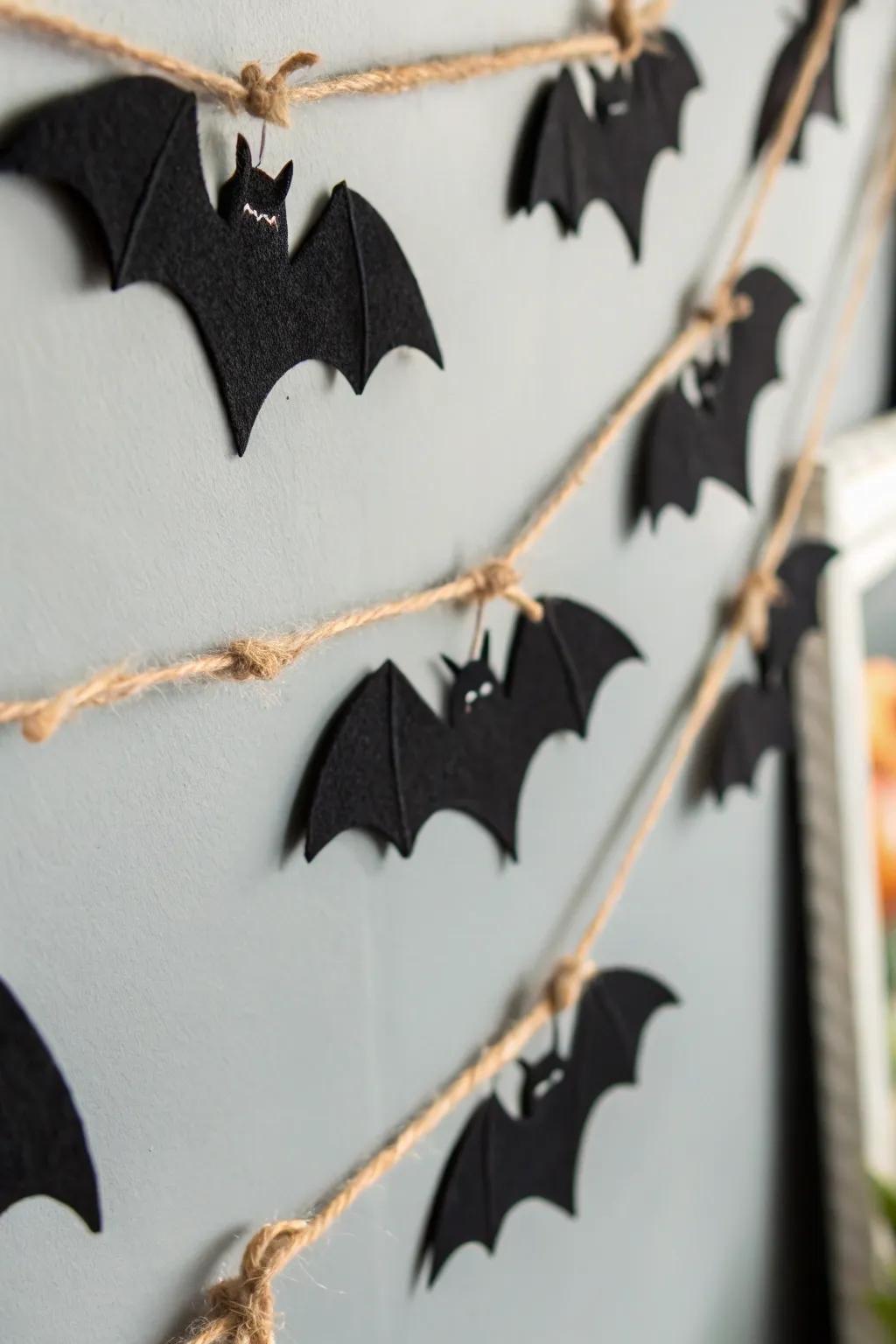 Improve your Halloween ornamentation using a hint of minimalist style utilizing a hand-crafted vampire bat embellished wreath. 🎃🦇 #ScandiBoho #HalloweenCraft
