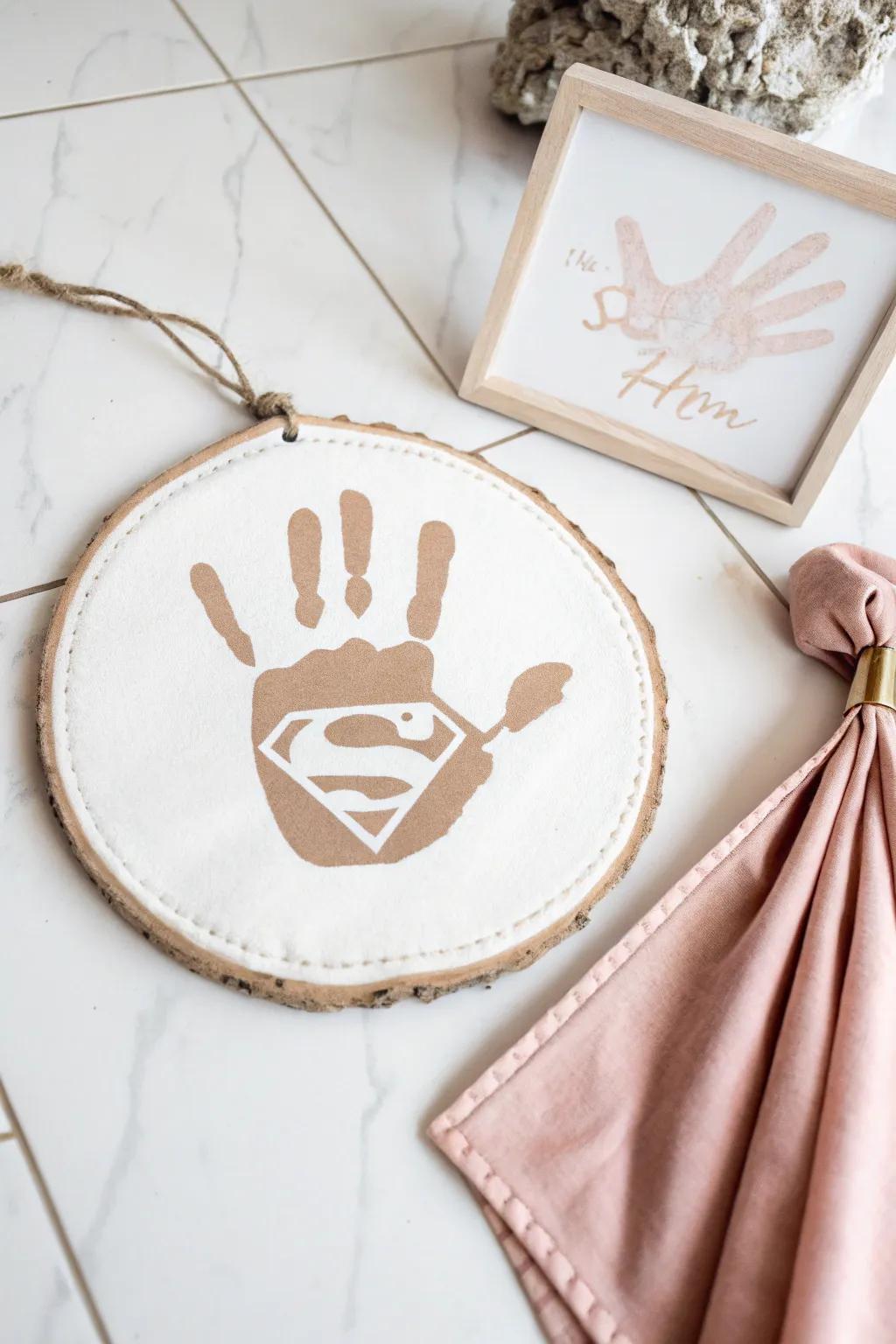 Capture the magic of tiny hands with this adorable superhero handprint art, a perfect blend of simplicity and charm!