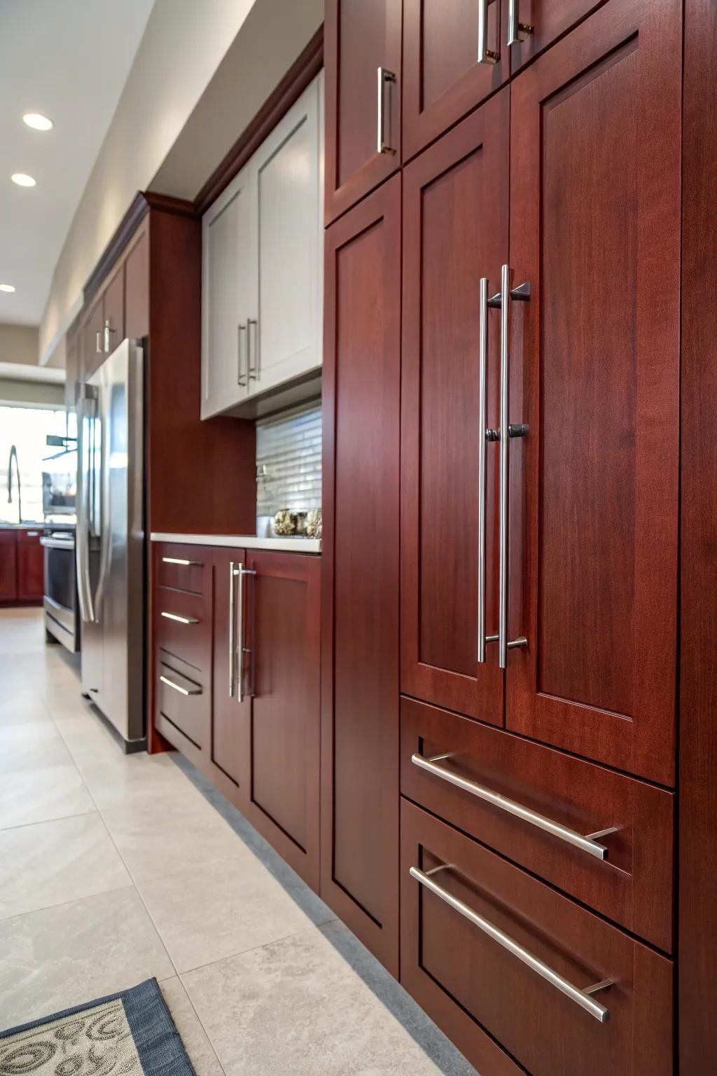 Refined stainless steel bars for a current and polished style.