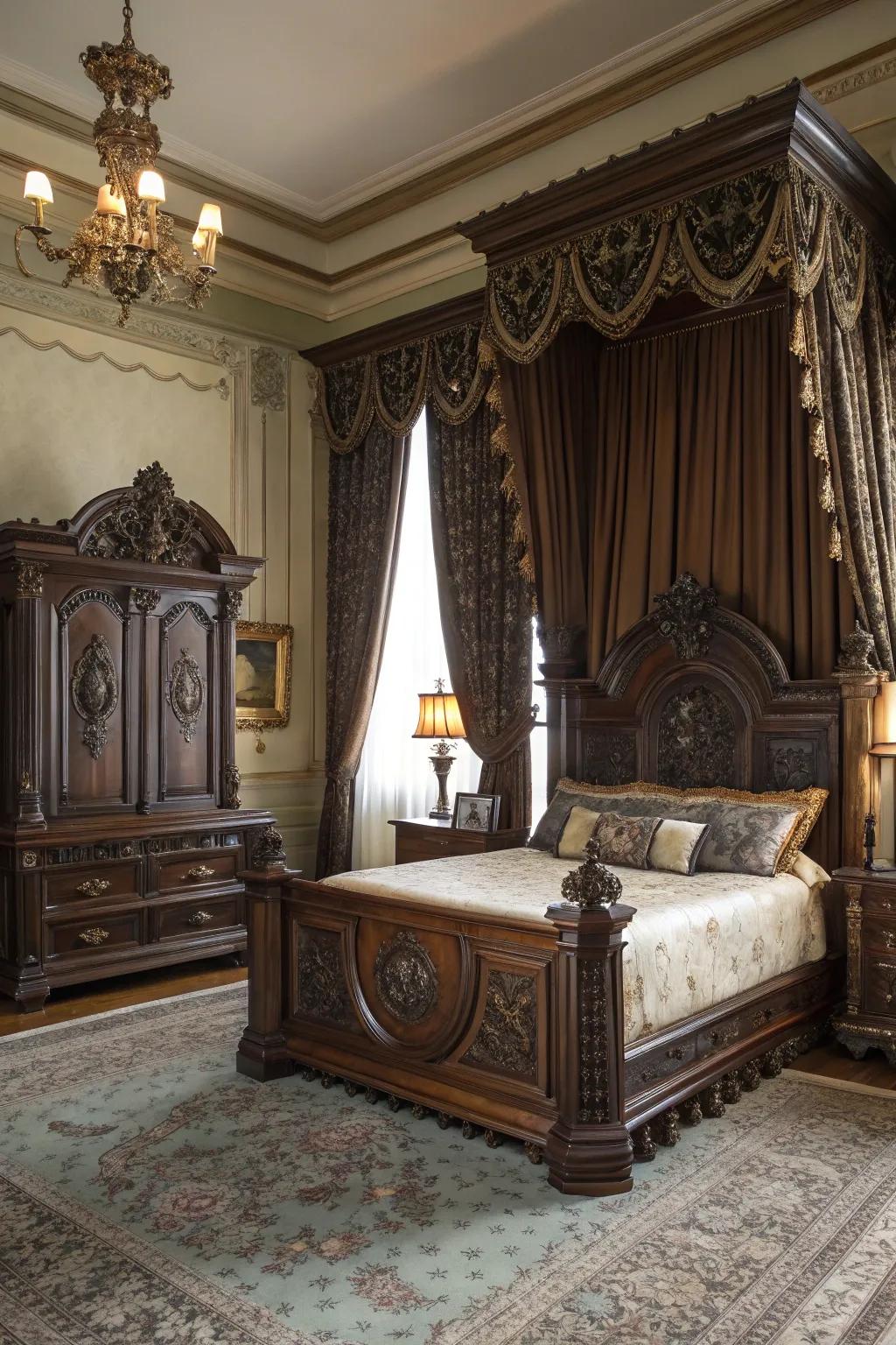 Ornate furnishings contribute majesty and enigma.