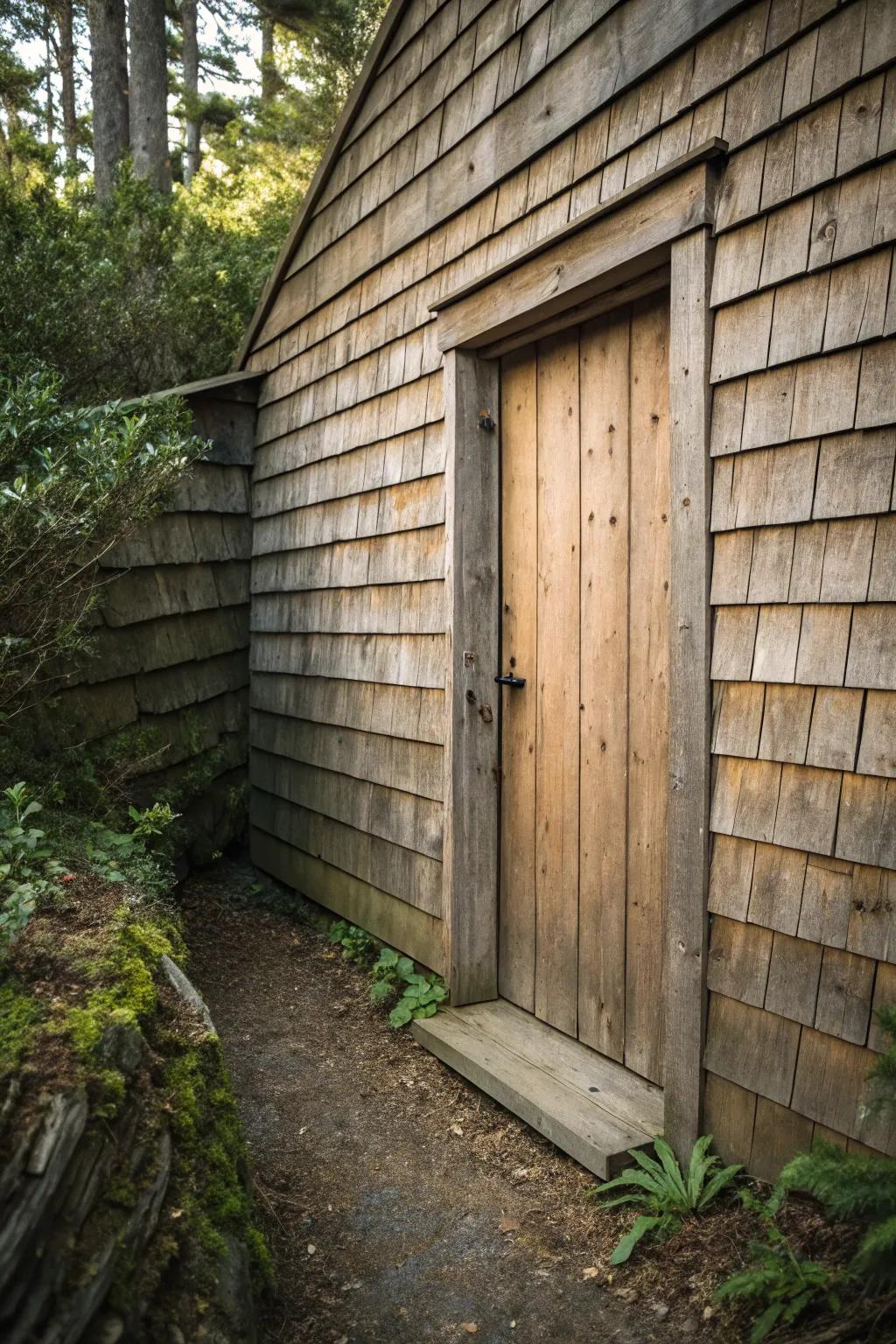 Timber paneling cleverly disguises a concealed portal.