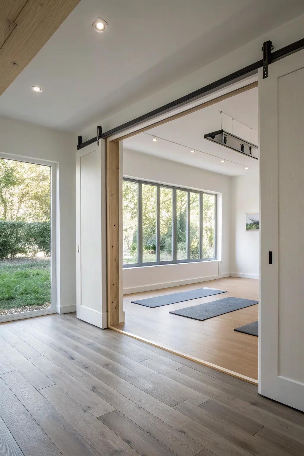 Pivoting walls present an elegant solution for concealing secret spaces.