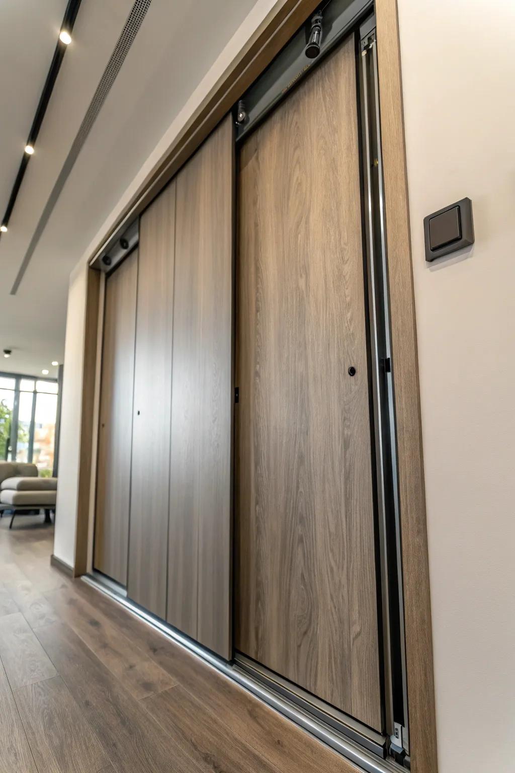 Cutting-edge track tech keeps sliding doors sleek and modern.