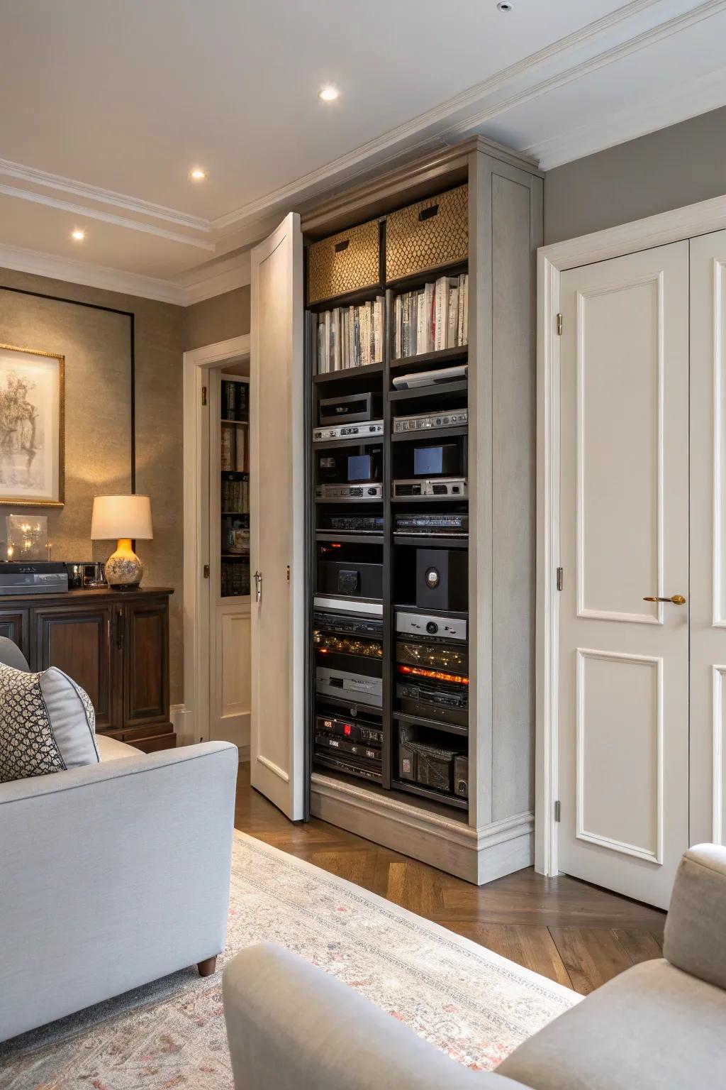 Combine function and style by integrating your network setup into furniture.