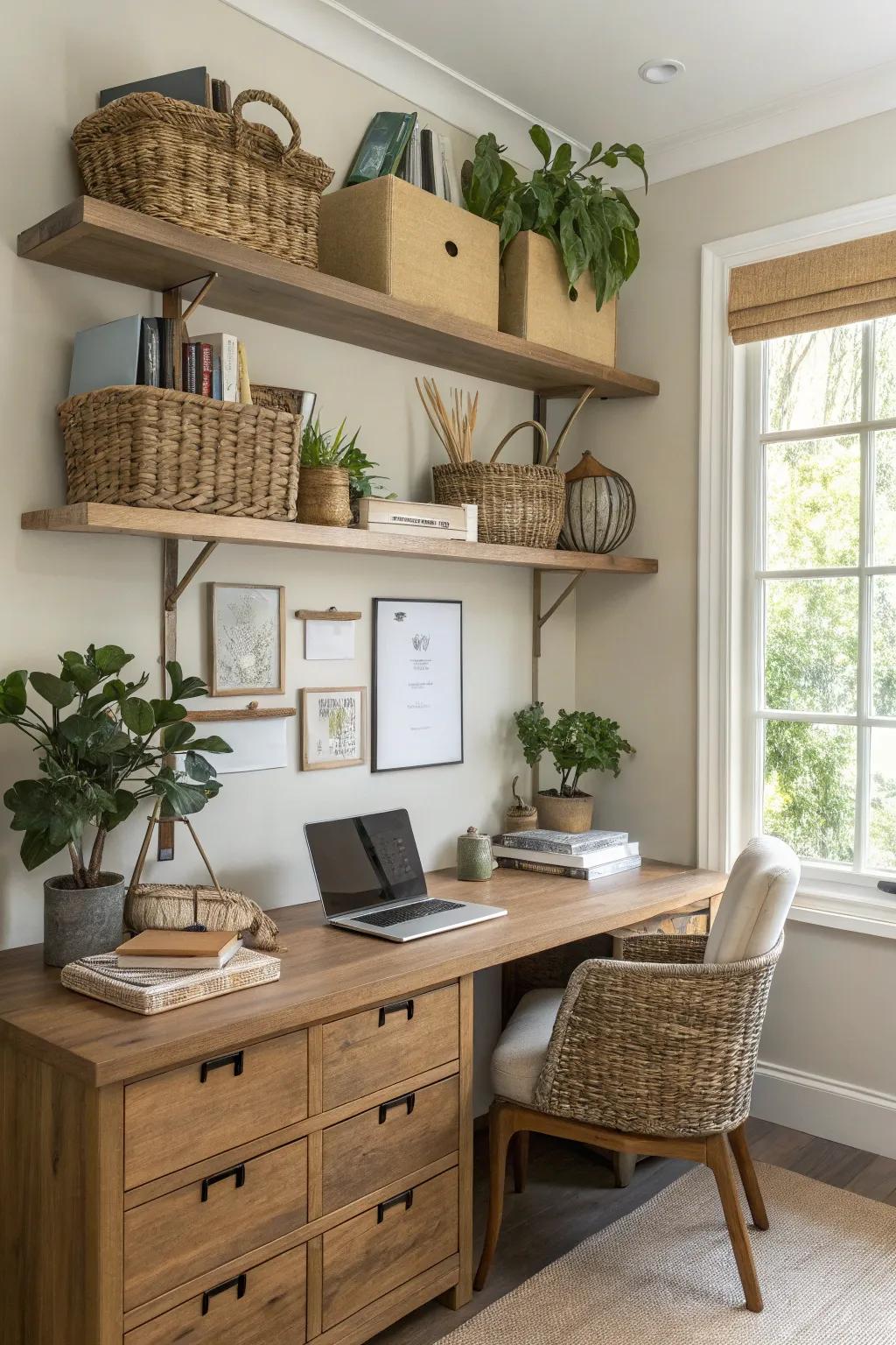 Elegant arranging options that maintain a clutter-free workspace.