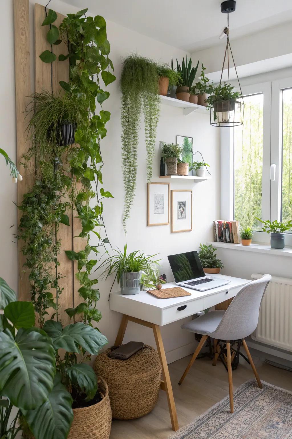 Plant life adds a refreshing touch to your office design.