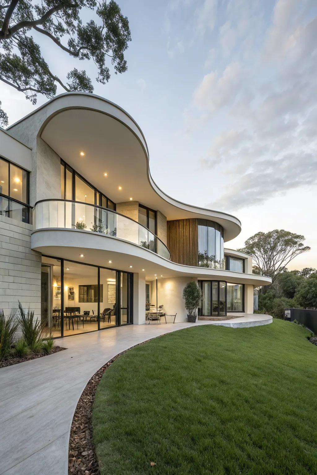 A modern dwelling showcasing standout architectural shapes that capture attention.