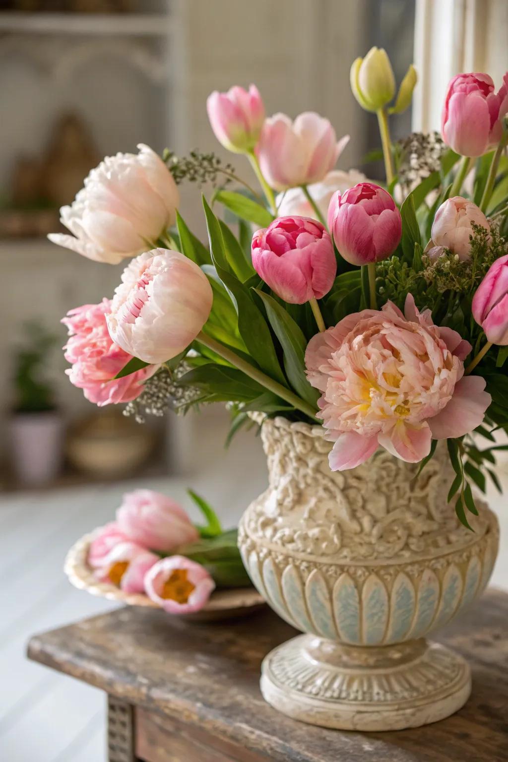 A fresh approach to classic Valentine's Day flowers.