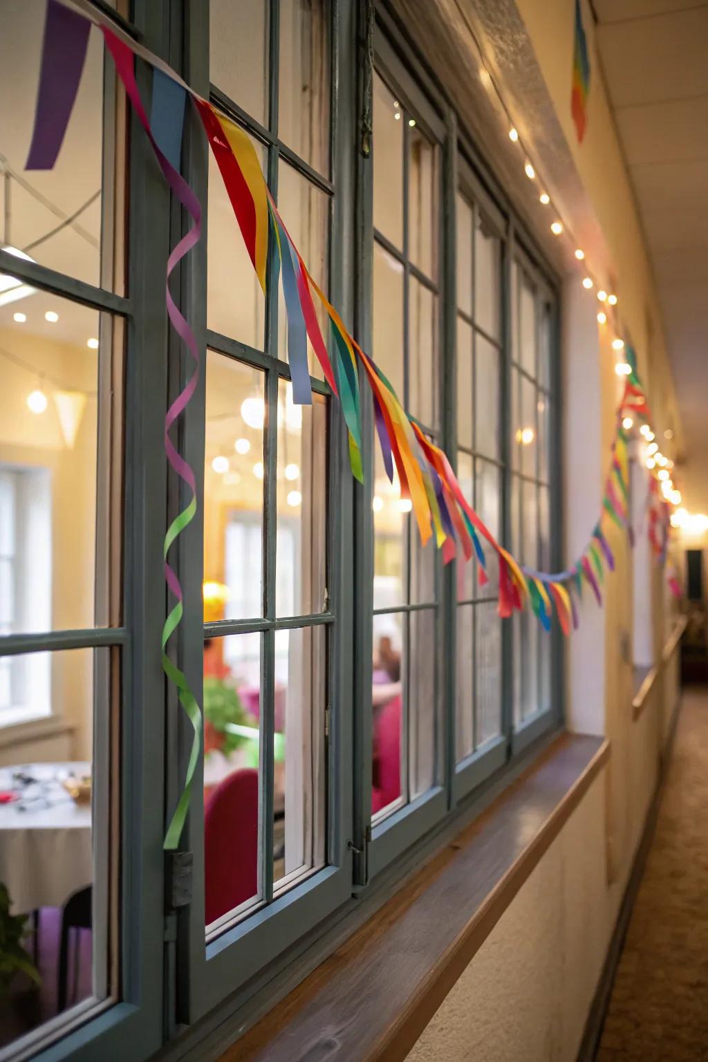Accentuate your windows with a colorful ribbon frame.