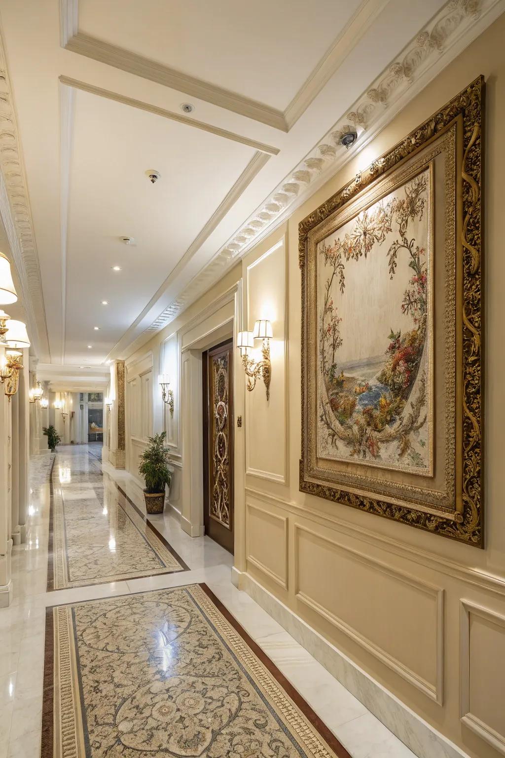 Framing your decorative cloth introduces a dash of sophistication.