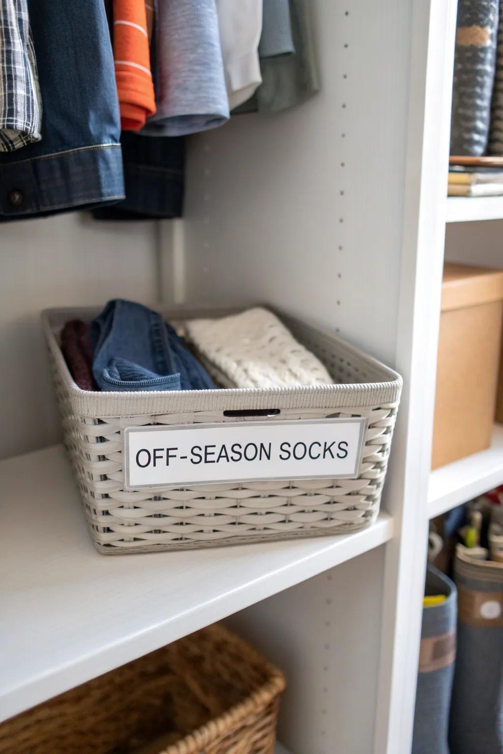 Rotate your sock assortment according to the seasons for peak efficiency.