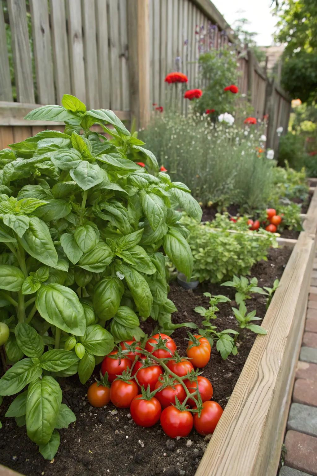 Harmonious planting fosters a thriving and productive garden.