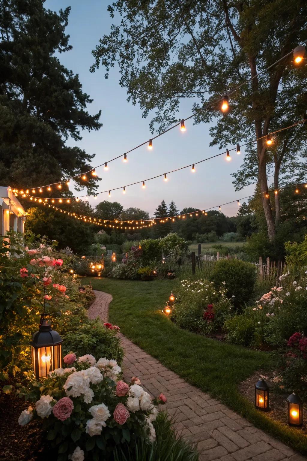 Soft lighting conjures a magical atmosphere in your garden.