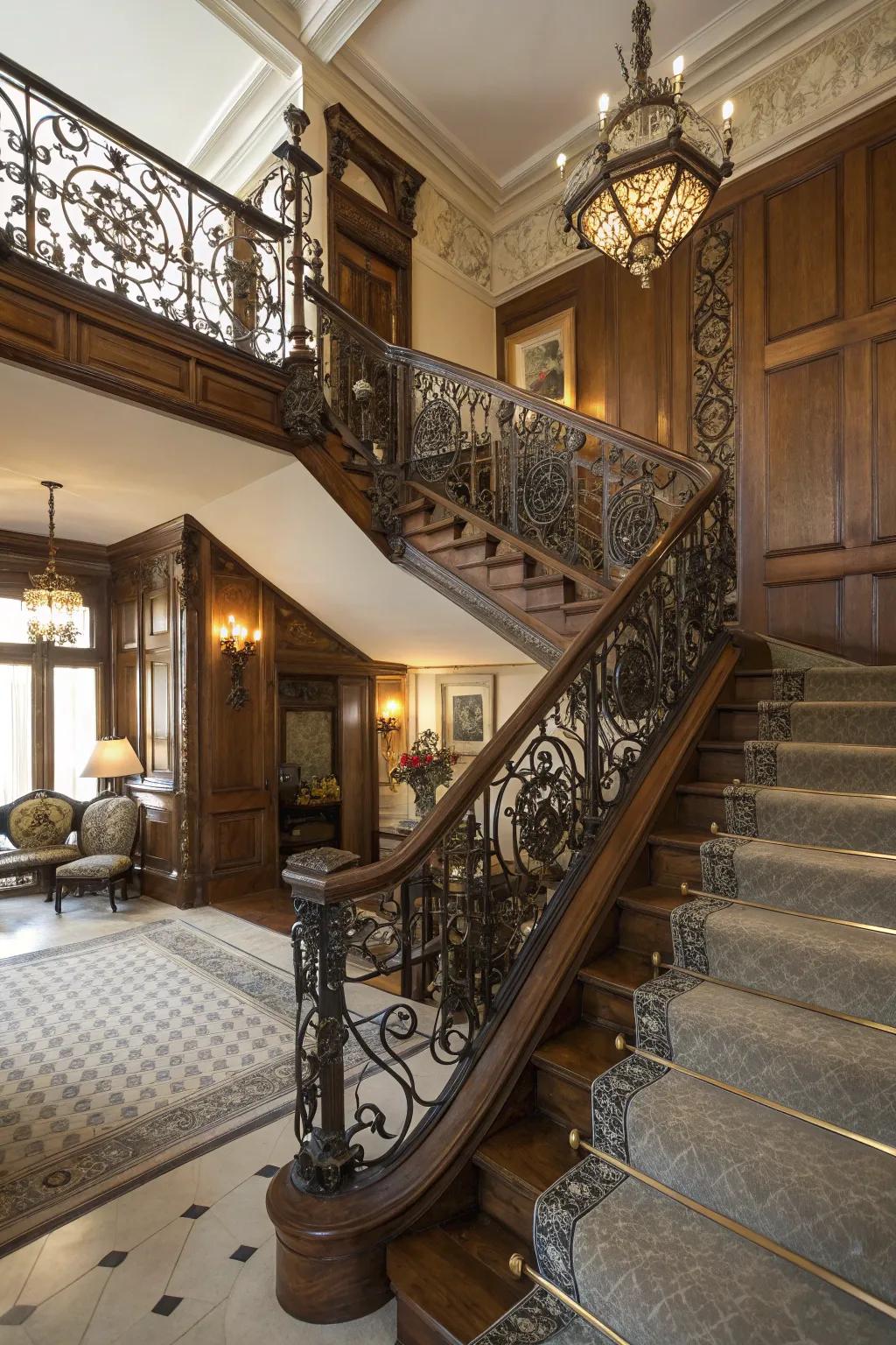 Elaborate metalwork introduces a touch of sophistication and artistic merit.