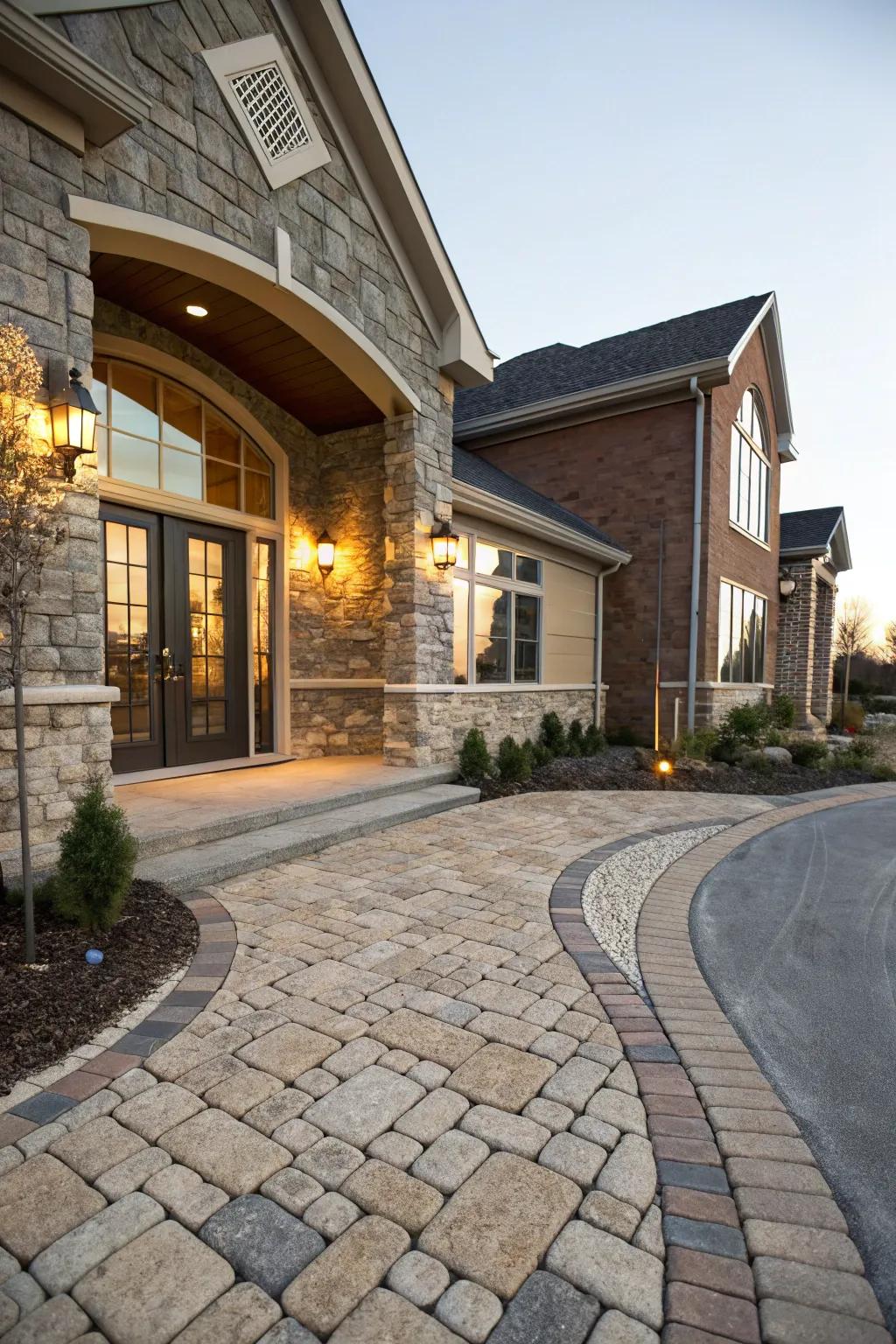 A detailed entryway featuring a mix of stones and stonework.